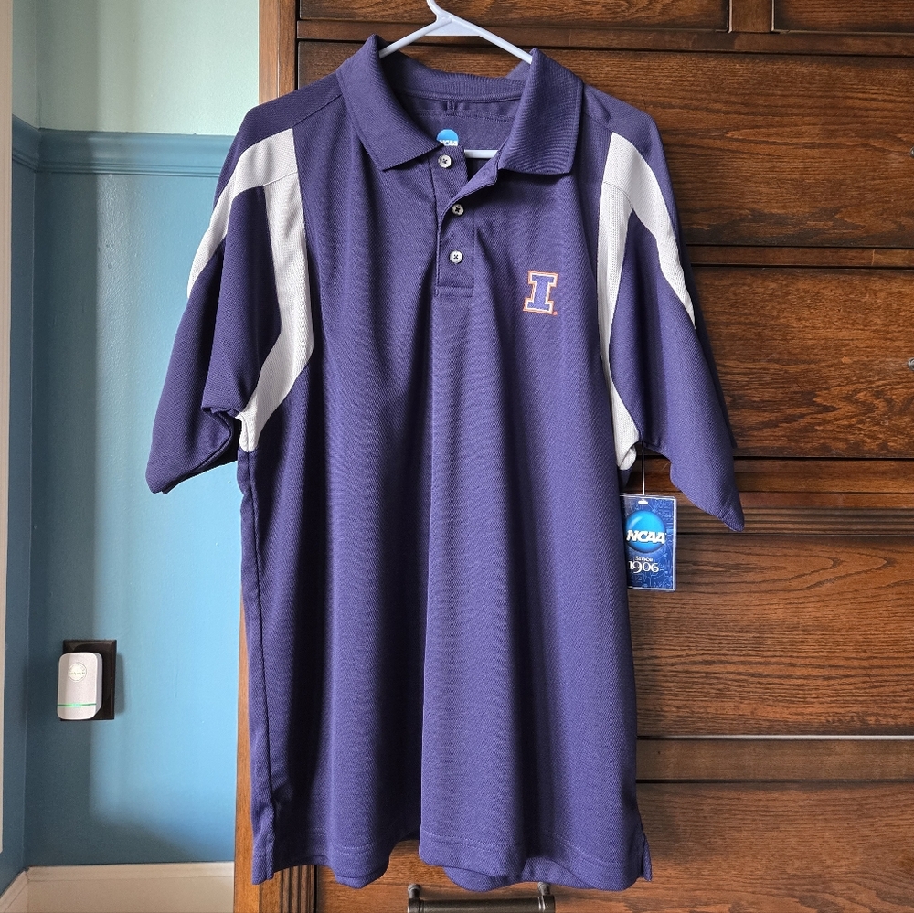 NWT NCAA Illinois Fighting Illini Polo Shirt Large